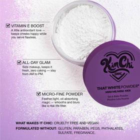 KimChiChic applying powder to T-zone for shine control and mattifying