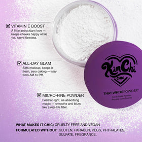 KimChiChic label showcasing vegan and PETA-certified claims and clean-ingredient benefit
