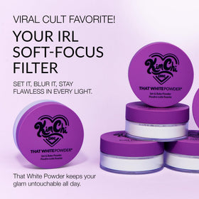 KimChiChic on vanity with brush and accessories for lifestyle styling and everyday use benefit