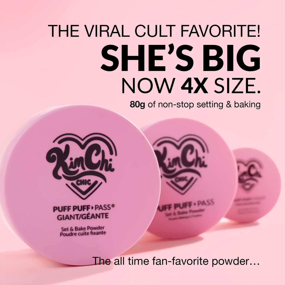 KimChiChic finely milled loose powder texture close-up for smooth matte finish benefit