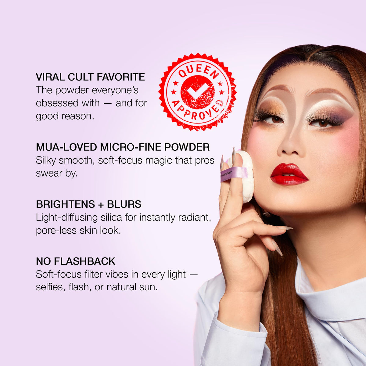 KimChiChic baking under-eye demo showing crease-free concealer benefit