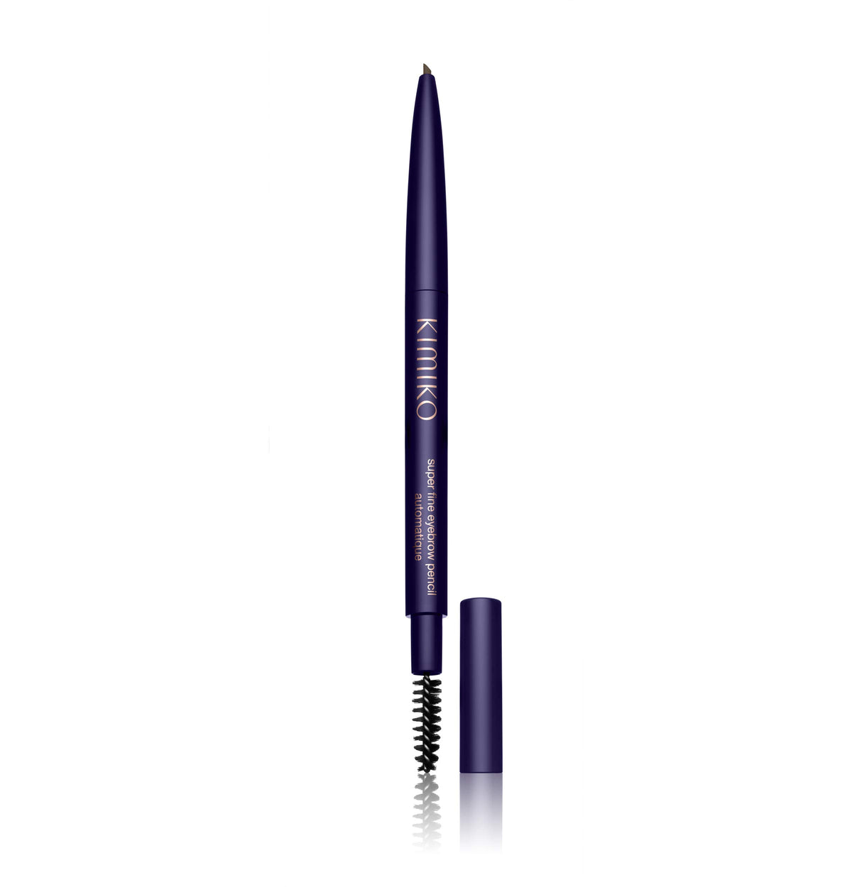 KIMIKO pencil front view showing slim design and coffee shade benefit precise shaping