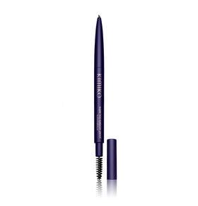 KIMIKO pencil front view showing slim design and coffee shade benefit precise shaping