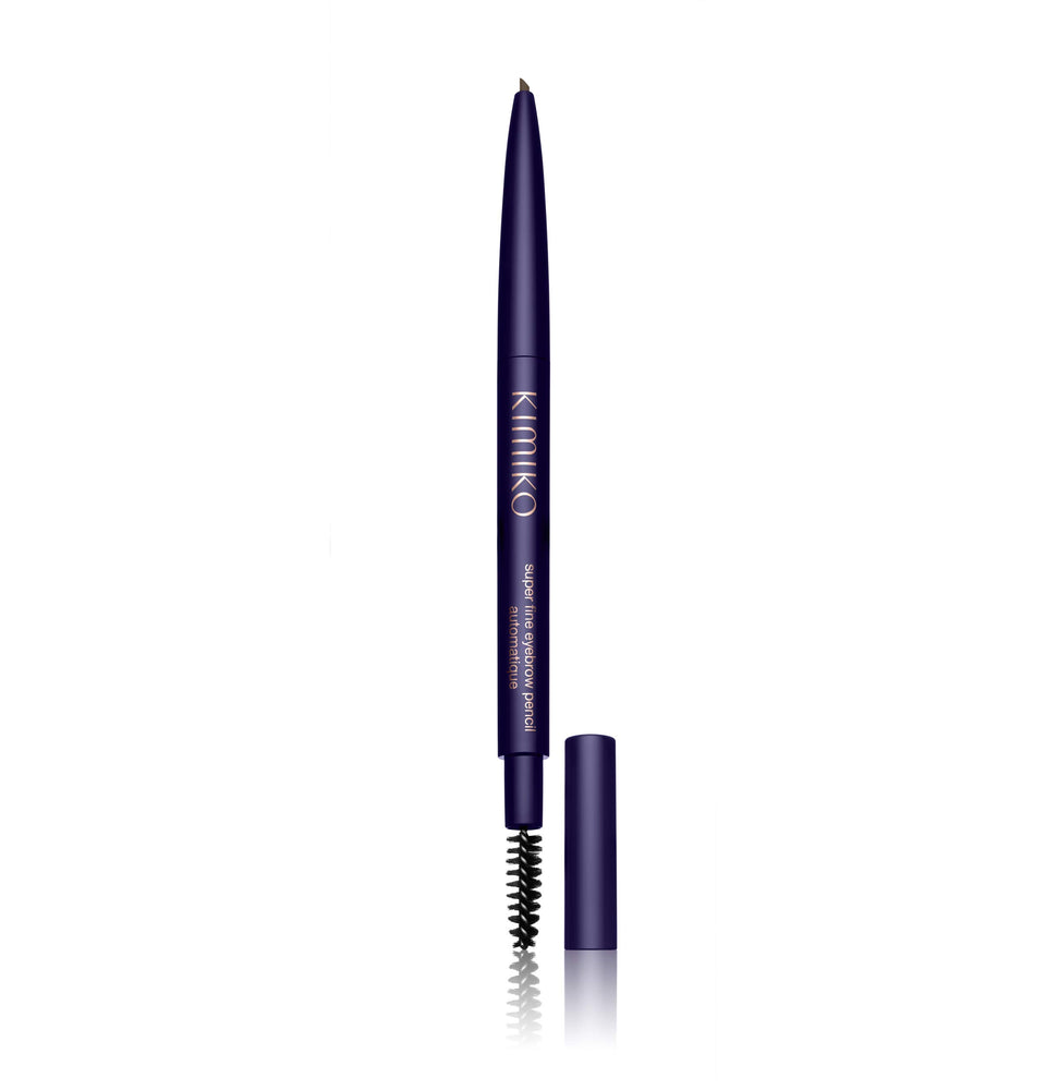 KIMIKO pencil front view showing slim design and coffee shade benefit precise shaping