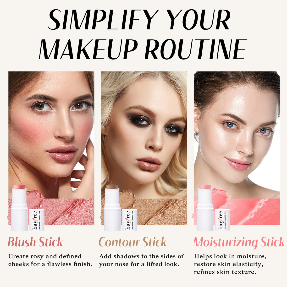 KIMUSE blush stick creamy texture close-up for smooth blending