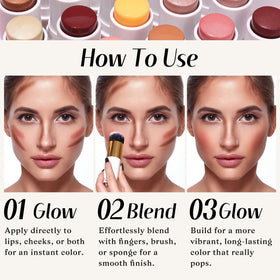 KIMUSE trio with brush flatlay for quick on-the-go touch-ups