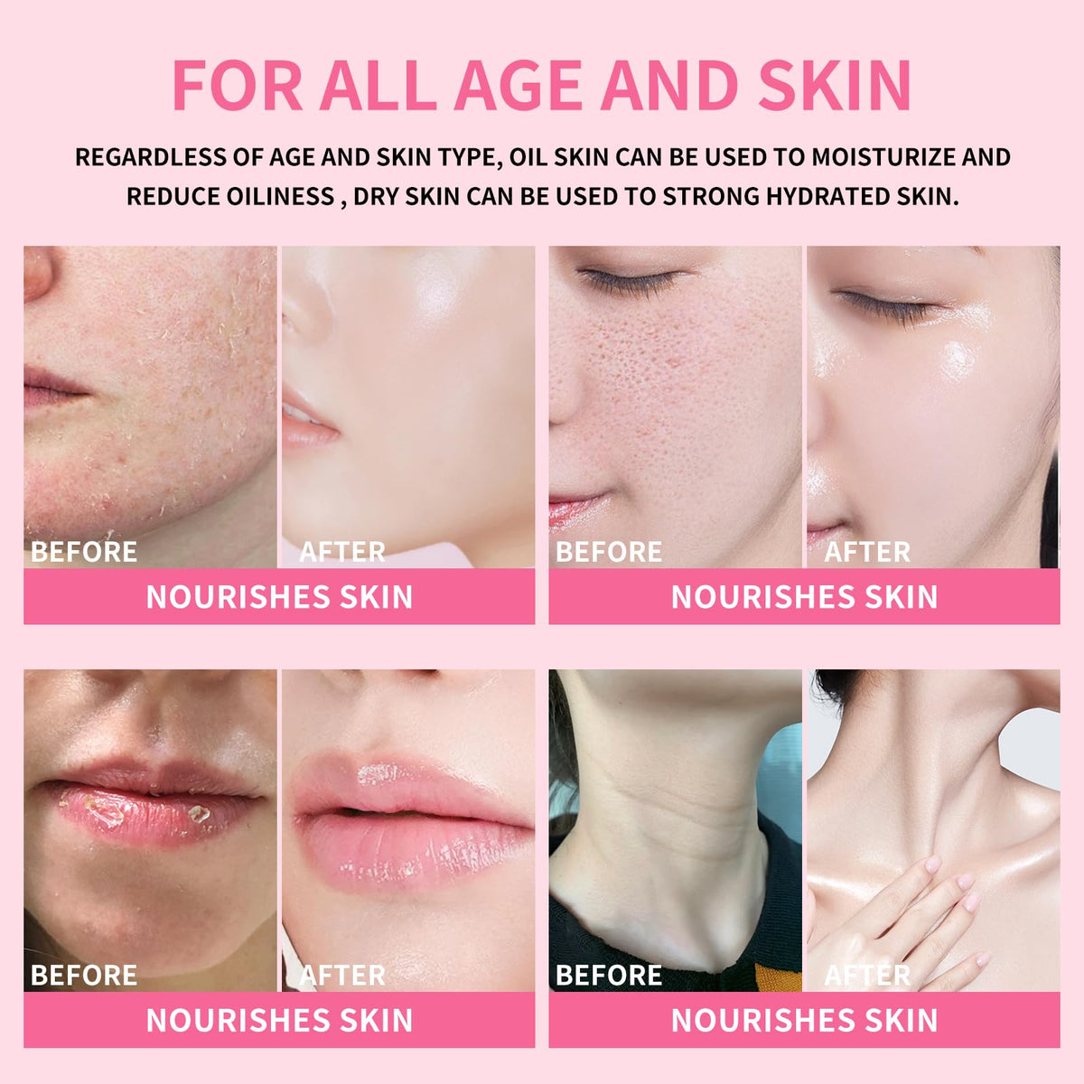 KIMUSE under-eye application detail showing gentle smoothing and dewy benefit