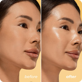 Kinbai before and after texture improvement illustrating smoother hydrated skin