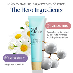 Kind Science creamy cleanser texture on hand for hydrating feel