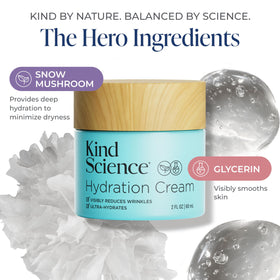Kind Science cream on palm demonstrating easy absorption and non-greasy benefit