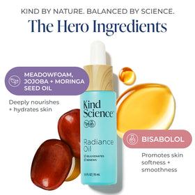 Kind Science moringa and jojoba visuals highlighting nourishing plant benefits
