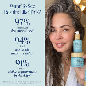 Kind Science firming serum dropper focusing on precise application benefit