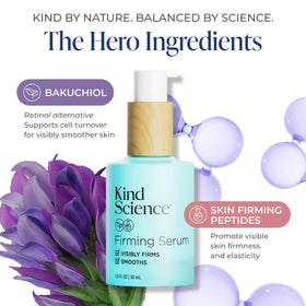 Kind Science serum drop on skin showing lightweight texture and fast absorption