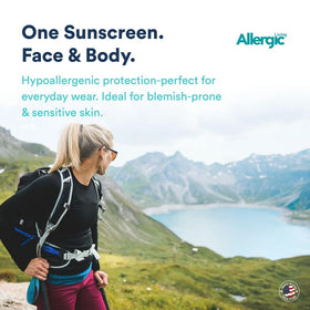 KINeSYS being sprayed on face and neck outdoors for quick protection