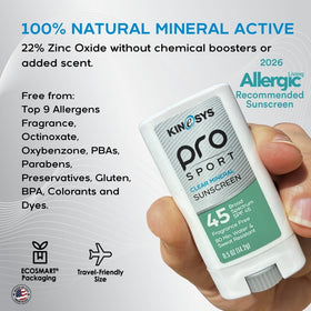KINeSYS sunscreen stick used during outdoor sport showing sweat resistance