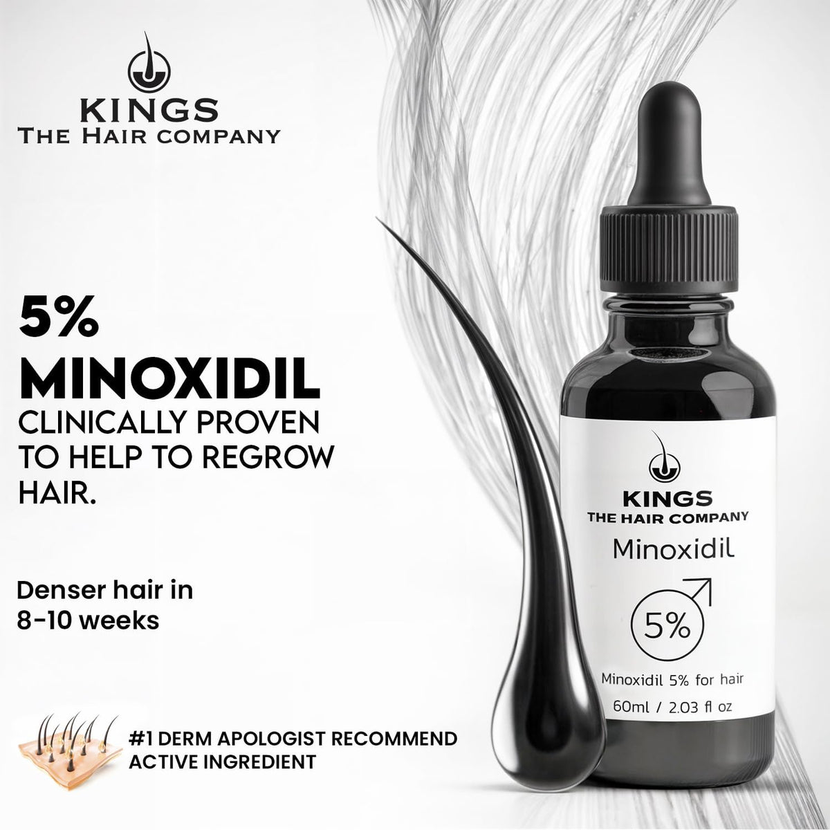Kings The Hair Company leak-proof bottle cap detail to preserve product benefit