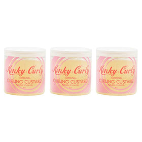 Kinky Curly front packaging showing three 8oz jars and clear labeling for value