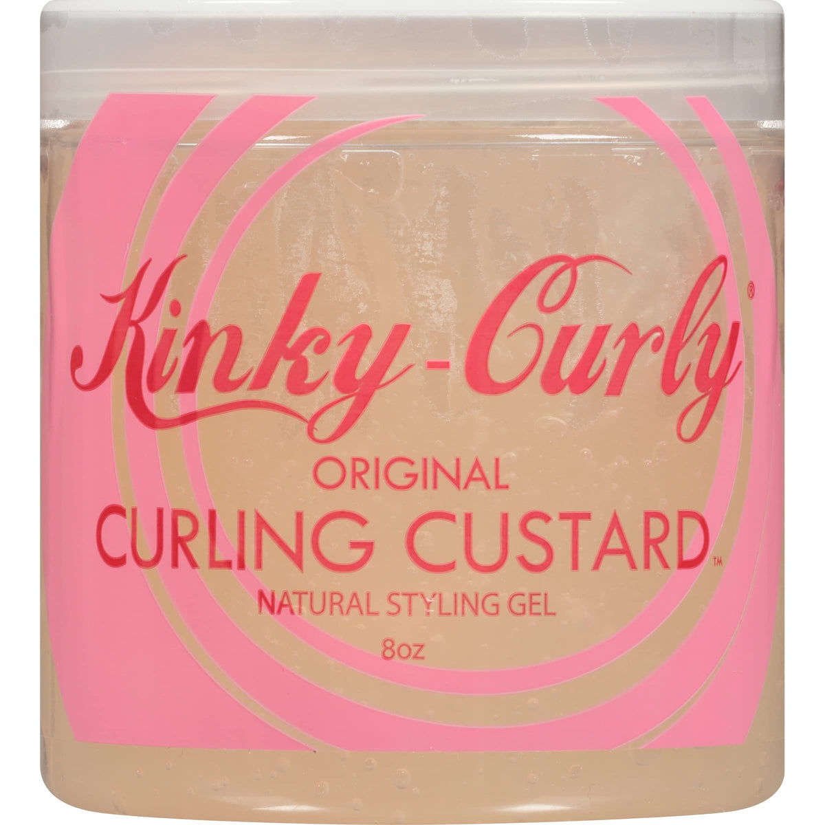 Kinky Curly front jar view showing label and 8oz size for clear identification and benefit