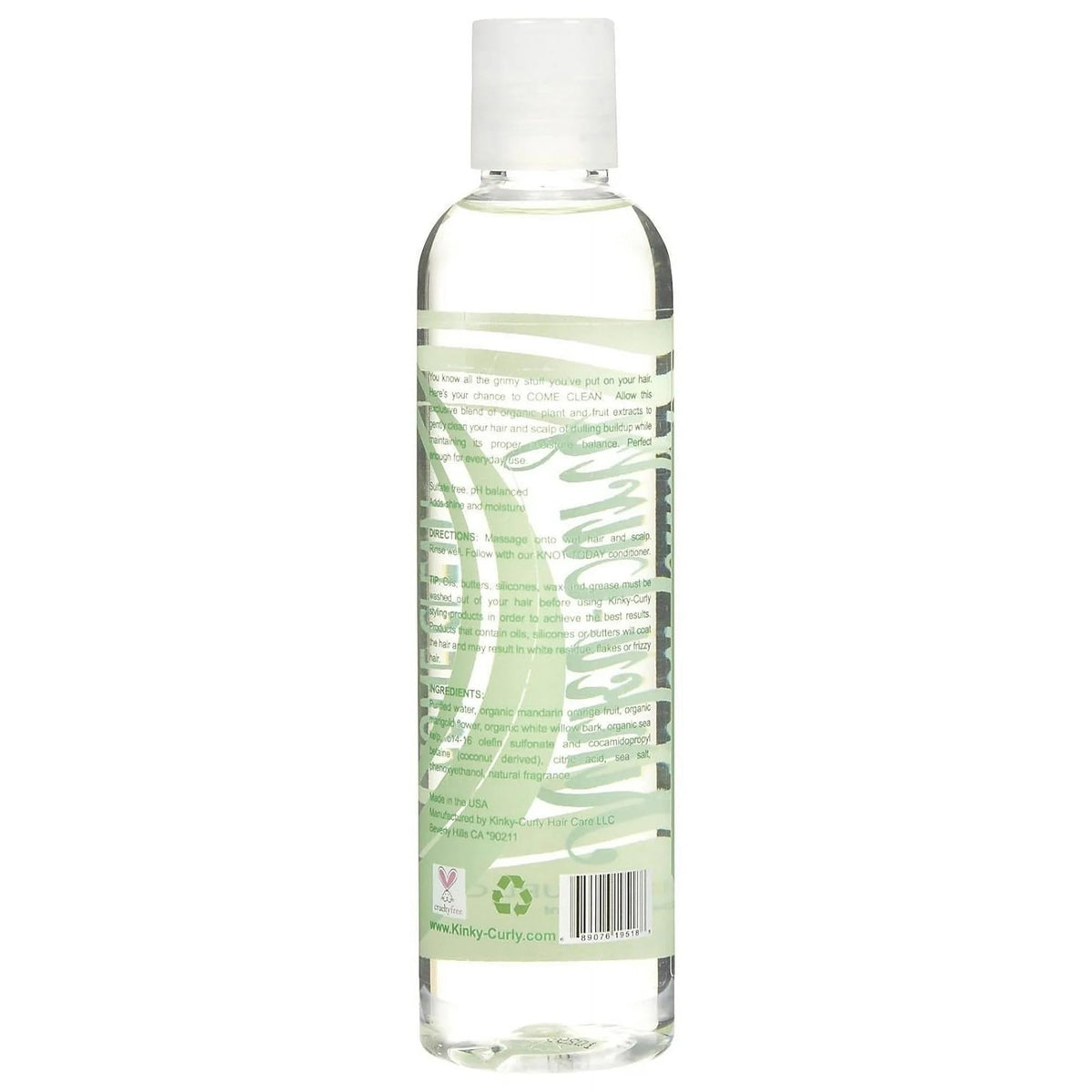 Kinky Curly pump dispenser and clear label for easy use and quick application