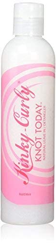 Kinky Curly bottle held in hand illustrating 8 oz size and convenient handling