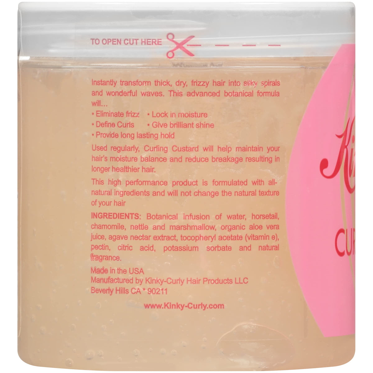 Kinky Curly product texture close-up displaying smooth custard consistency for easy application