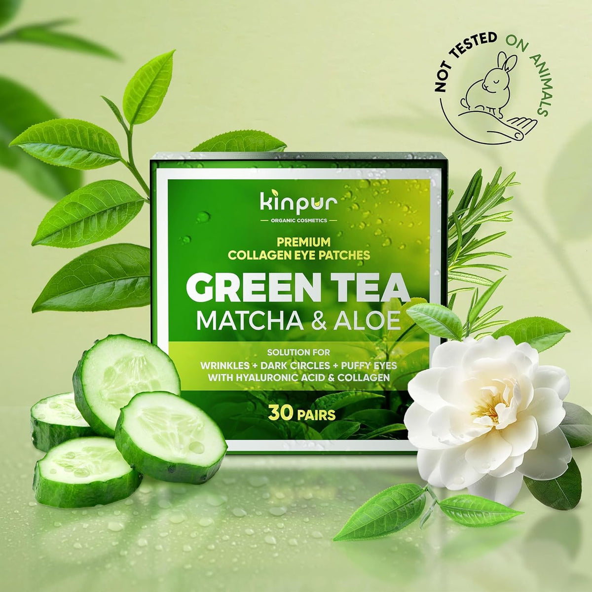 KINPUR patch applied under eye demonstrating cooling effect