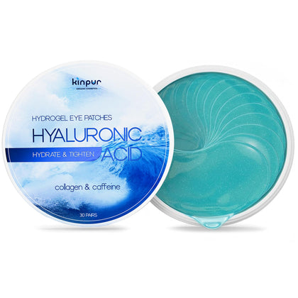 KINPUR front packaging showing 60 blue under-eye patches and benefits