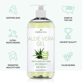 KinRose Care close-up texture of clear aloe gel highlighting smooth hydration