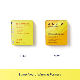 Kinship Brightwave application demonstration patting cream under eye for de-puffing