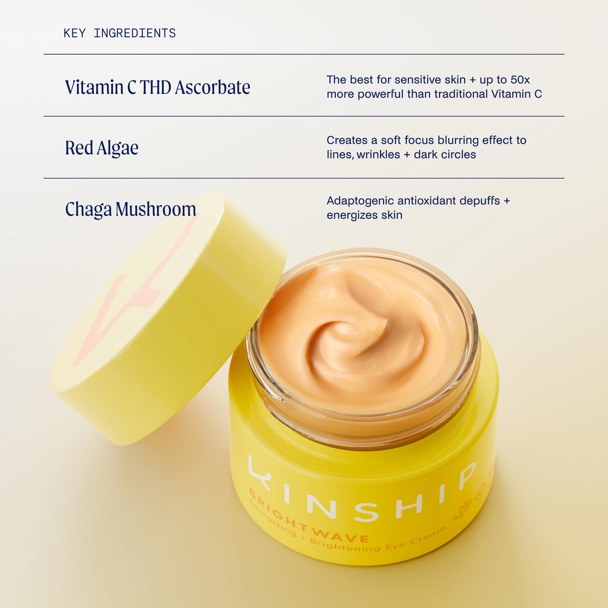 Kinship Brightwave tube top closeup highlighting sensitive-skin friendly dispensing
