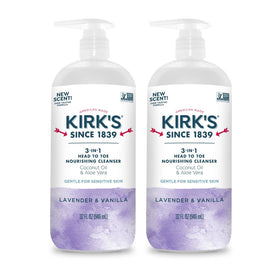 Kirk's front packaging 32oz pump showing product identity and simplicity