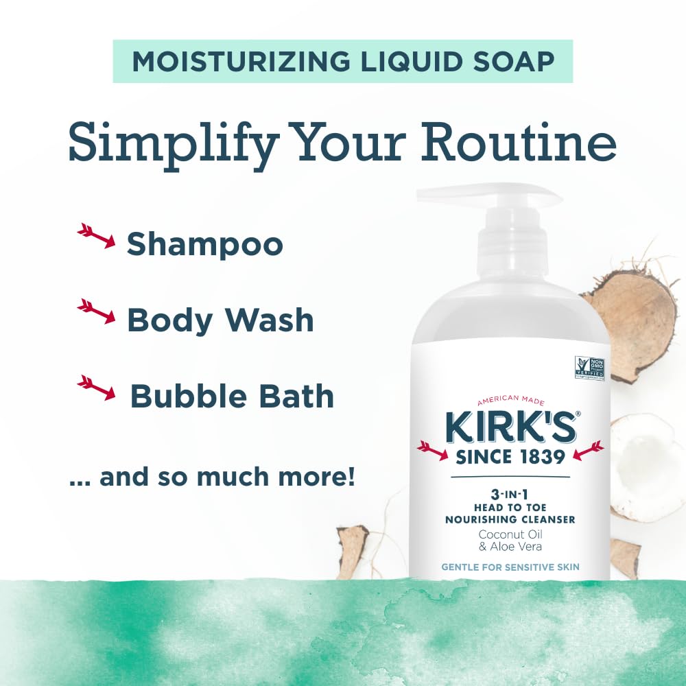 Kirk's creamy lather texture closeup showing moisturizing foam benefit