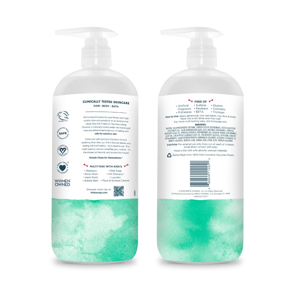 Kirk's cleanser pouring and lathering to demonstrate gentle foam
