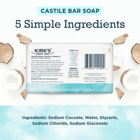 Kirk's single fragrance-free bar close-up highlighting smooth edges and size
