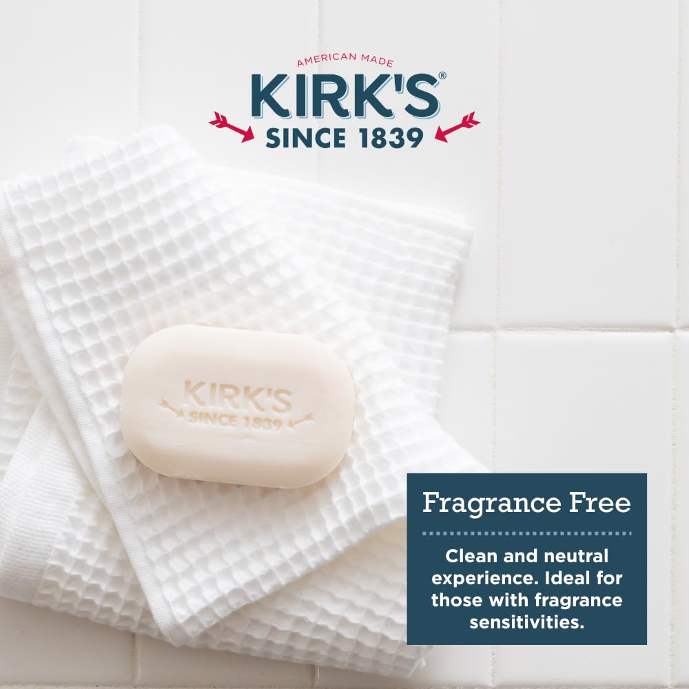 Kirk's fragrance-free travel bar tucked in a toiletry bag for easy portability