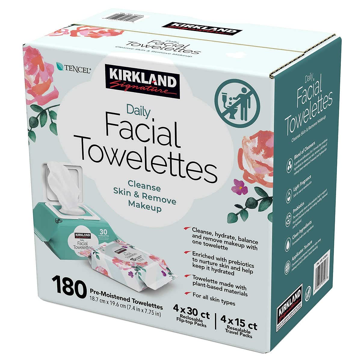 Kirkland Signature towelette close-up texture highlighting soft cloth and gentle touch