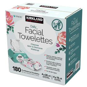 Kirkland Signature towelette close-up texture highlighting soft cloth and gentle touch