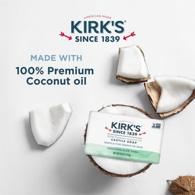 Kirk's lather in hand demonstrating creamy foam for easy rinsing