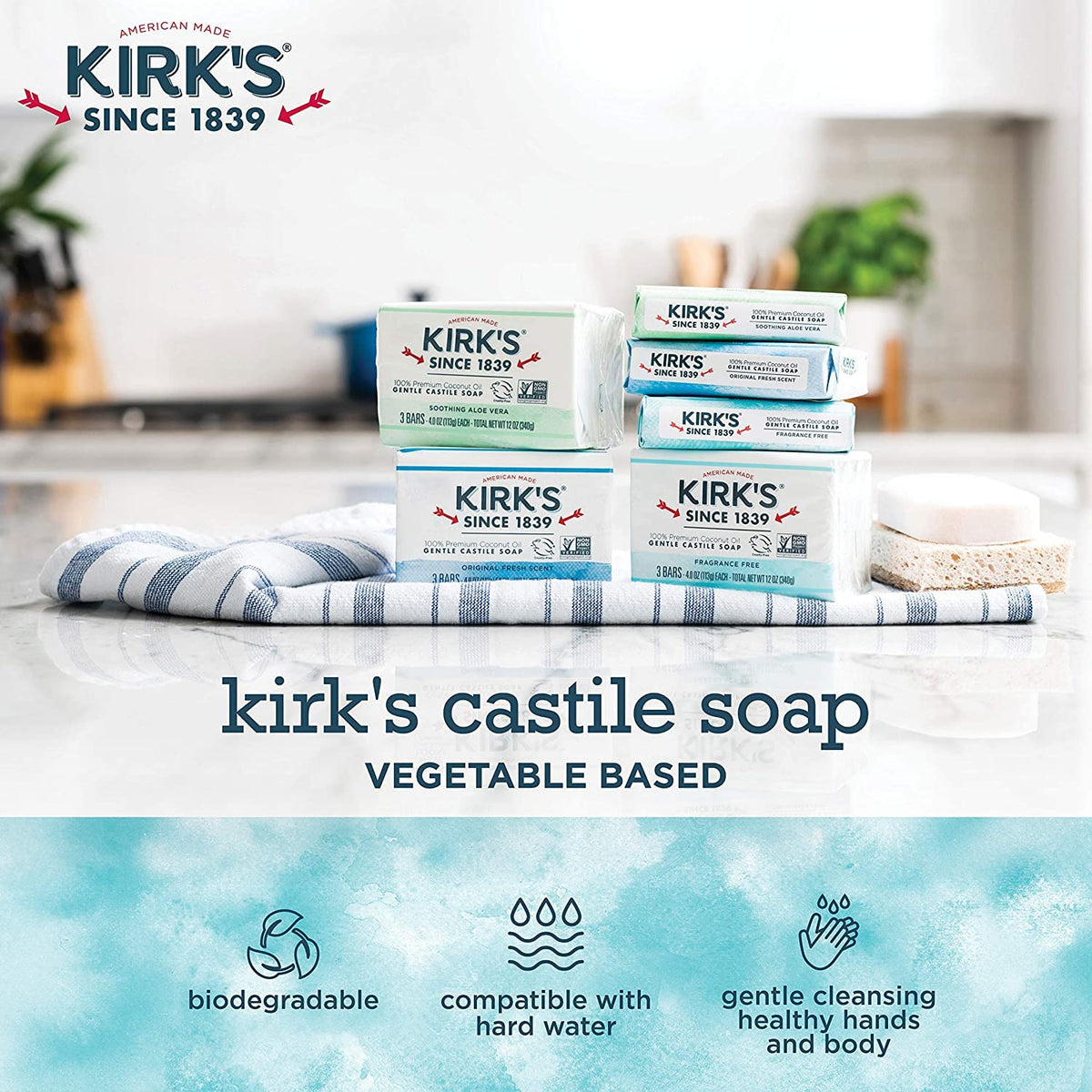 Kirk's bar resting on ventilated dish extending soap life
