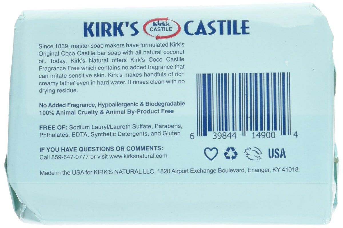 Kirk's stacked bars in a bathroom setting, clean look and gentle daily cleansing