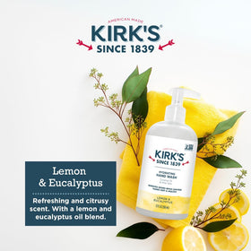 Kirk's bottle on kitchen sink demonstrating odor-neutralizing use after cooking