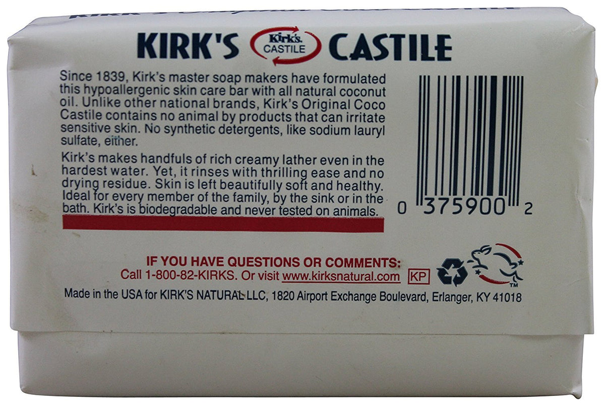 Kirk's close-up of soap bar texture highlighting coconut oil lather and gentle feel