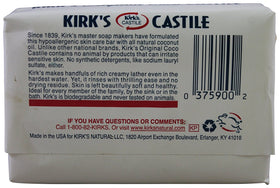 Kirk's close-up of soap bar texture highlighting coconut oil lather and gentle feel