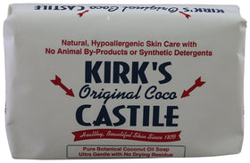 Kirk's front packaging showing pack of twelve 4-ounce bars, clear brand and value