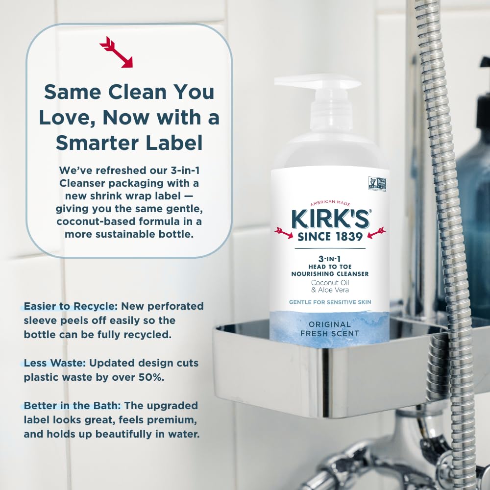 Kirk's family using product in bathroom for gentle everyday cleansing