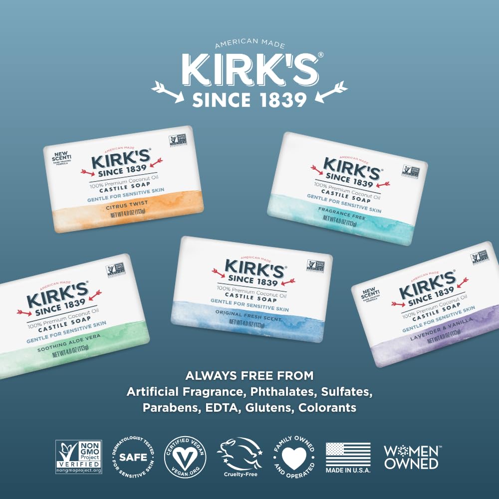 Kirk's ingredient label with vegan and Non-GMO certification for ingredient transparency