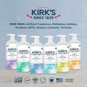 Kirk's coconut and aloe vera display emphasizing natural nourishment