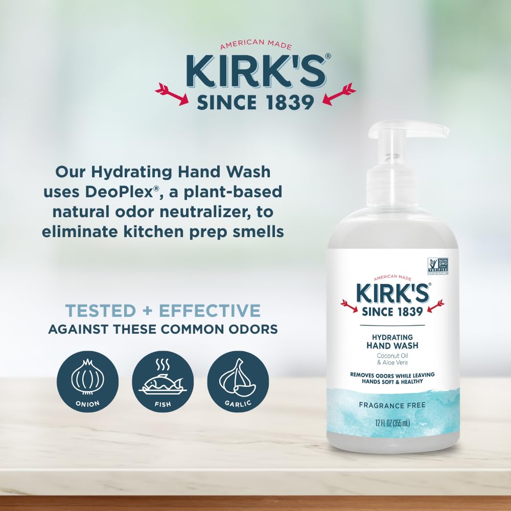 Kirk's label ingredients detail highlighting aloe vera and plant-based odor neutralizer