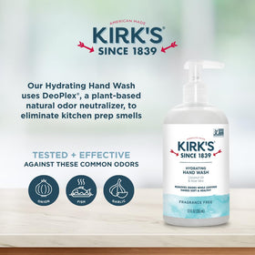 Kirk's label ingredients detail highlighting aloe vera and plant-based odor neutralizer