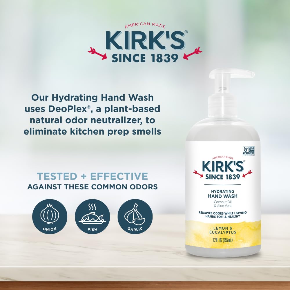 Kirk's creamy lather texture from coconut oil for soft hydrated hands